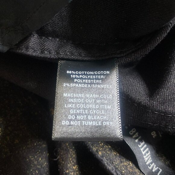 Lafayette 148 Pants Womens 10 Black Gold Shimmer Straight Leg Stretch Je… - Picture 9 of 11